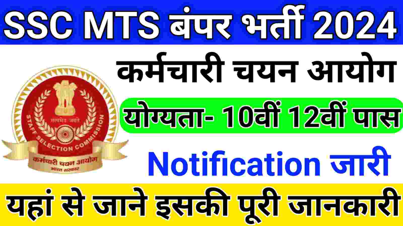 SSC MTS Notification Released 2024